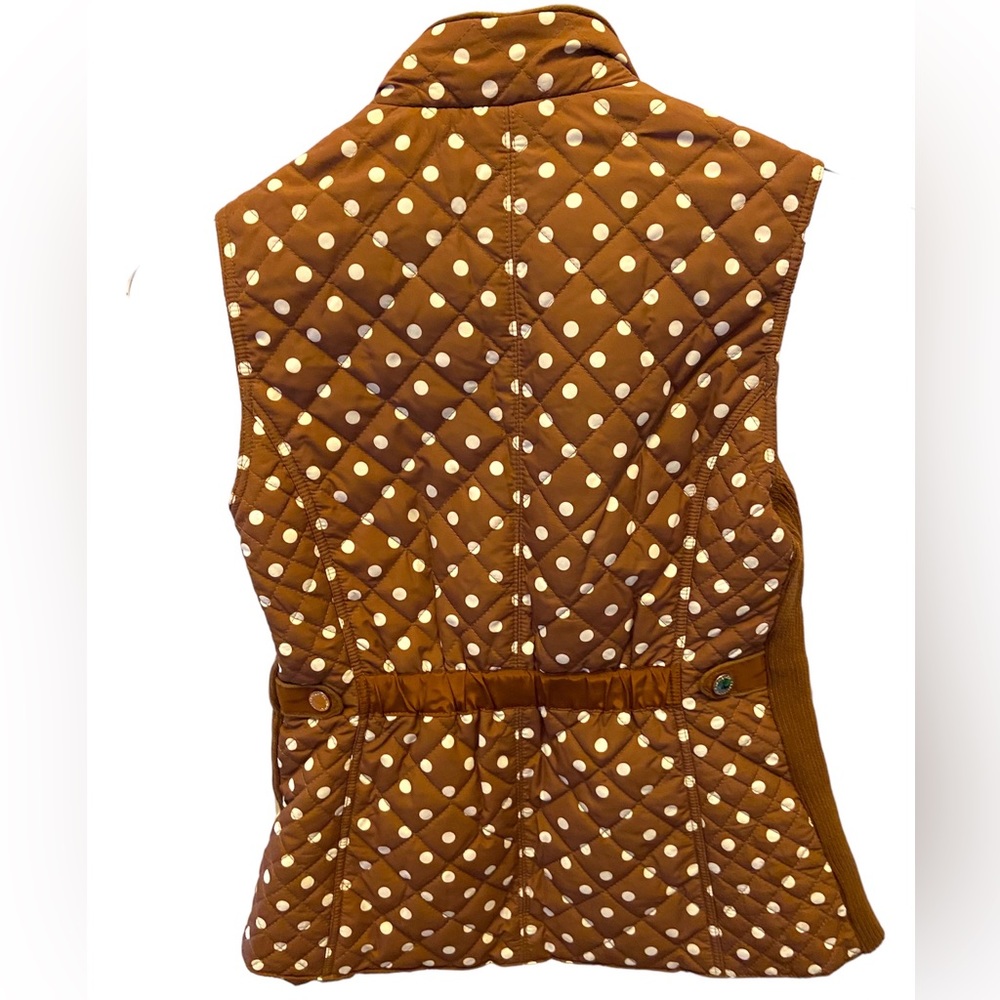 Puffer Vest Size Small Women’s Lightweight Like New Zip-up,Pockets,Brown/white - Picture 3 of 6